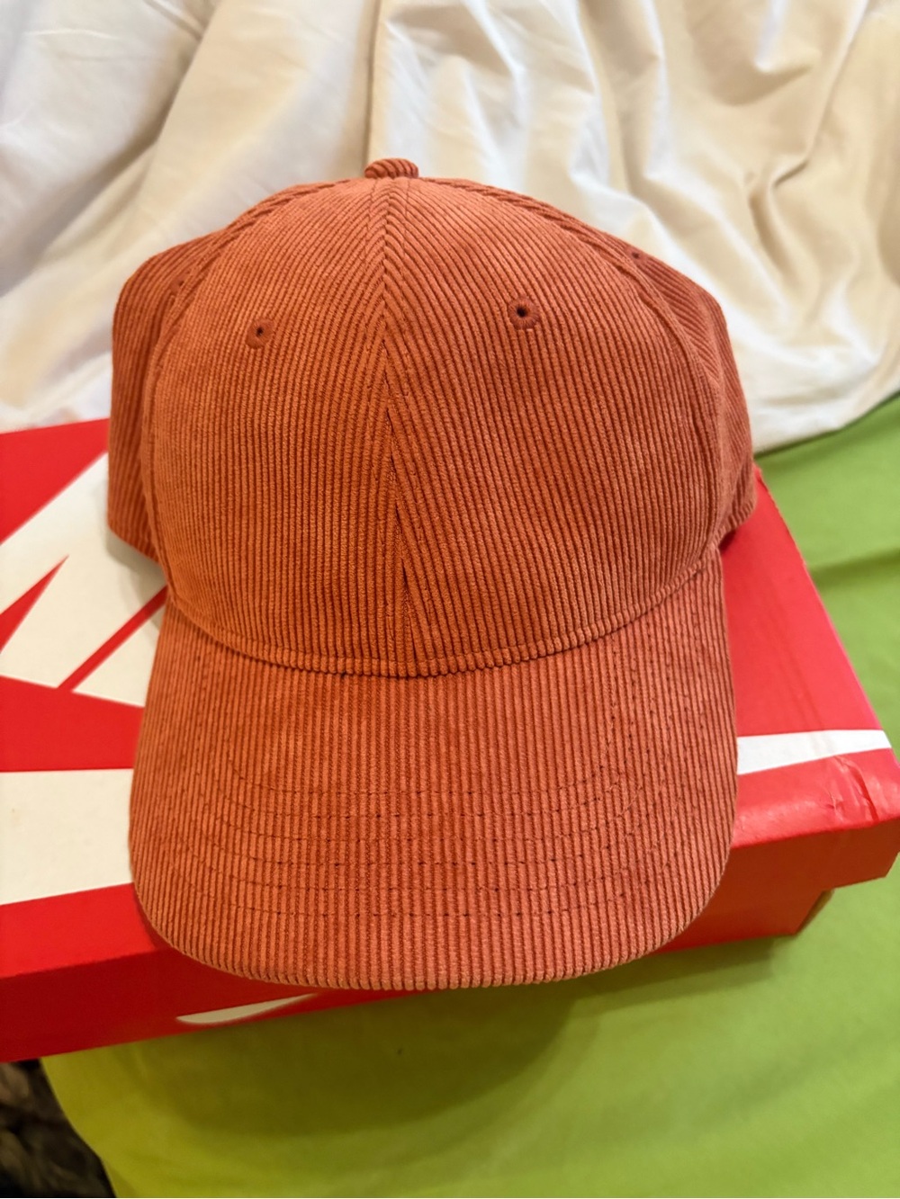 Rust Corduroy Baseball Cap